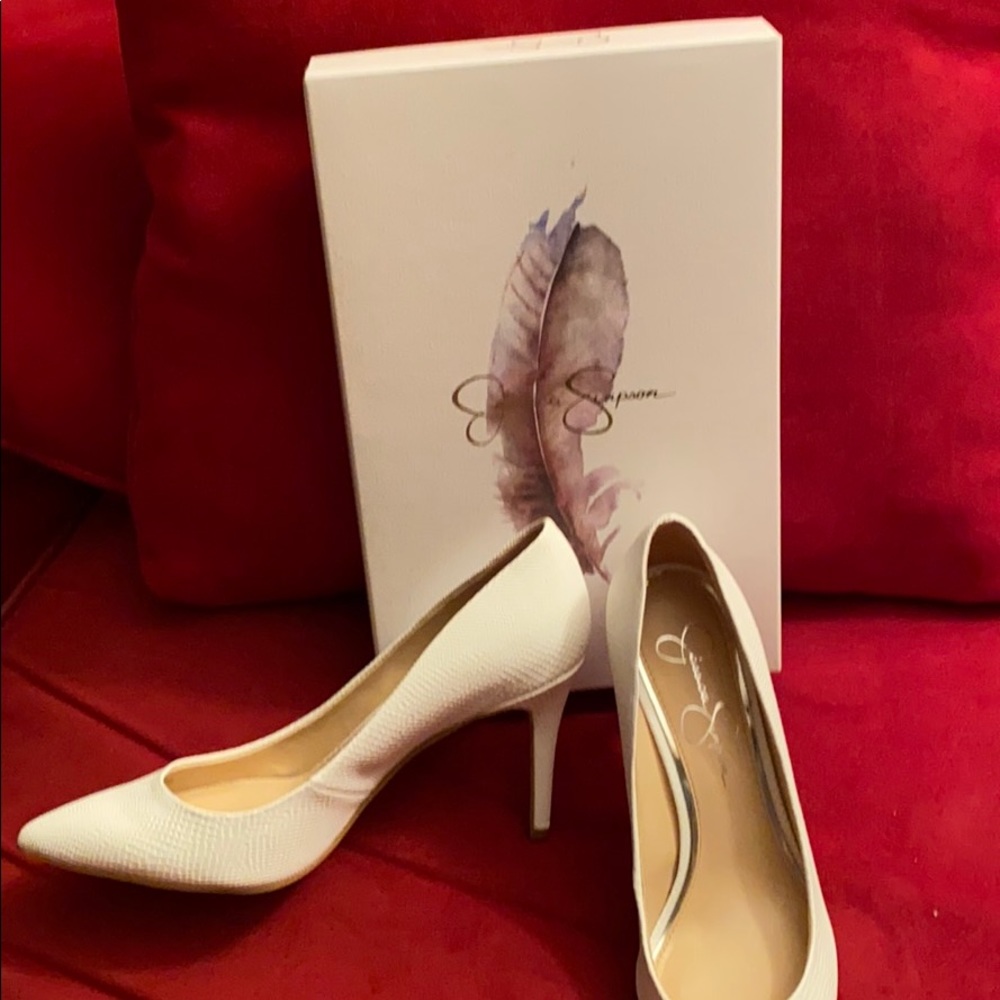 Jessica Simpson White Heels